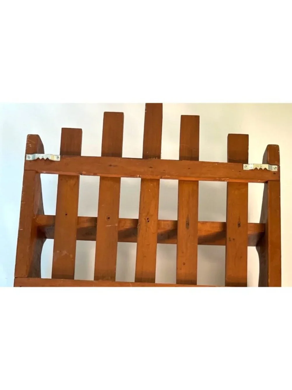 Vintage Handcrafted Wood Wall Organizer Shelf Rack with Drawer 19